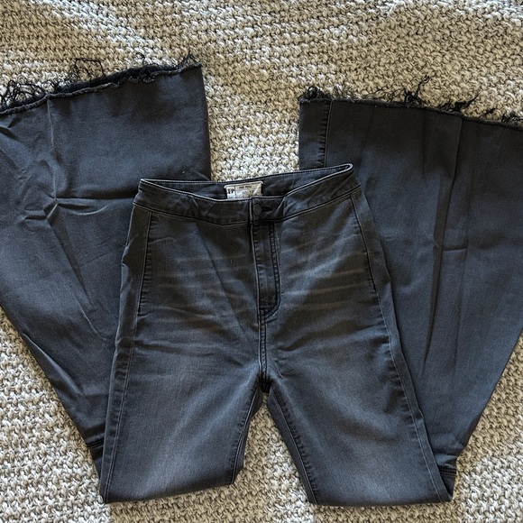 Free People Just Float On Flare Bell Bottom Jean Pant Black - Picture 5 of 8